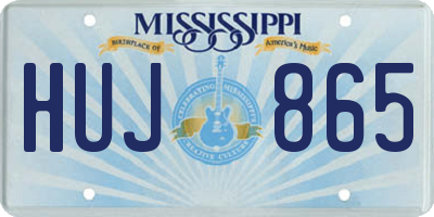 MS license plate HUJ865