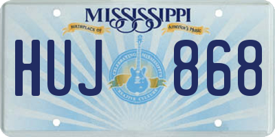 MS license plate HUJ868