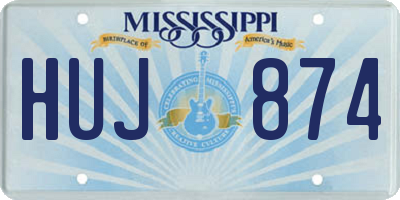 MS license plate HUJ874