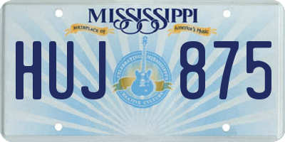 MS license plate HUJ875