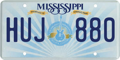 MS license plate HUJ880
