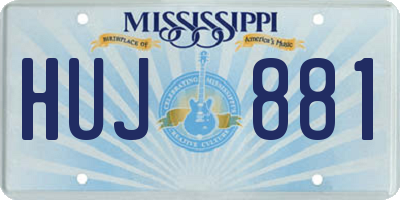 MS license plate HUJ881