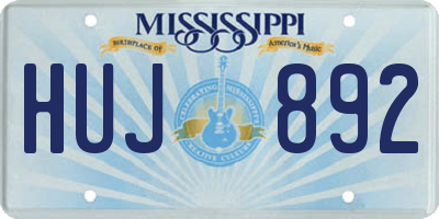 MS license plate HUJ892