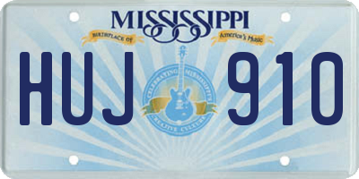 MS license plate HUJ910