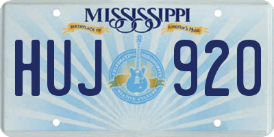 MS license plate HUJ920