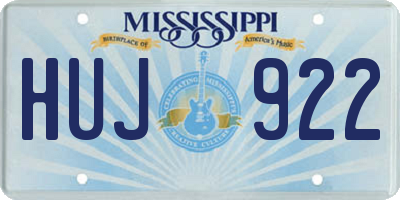 MS license plate HUJ922