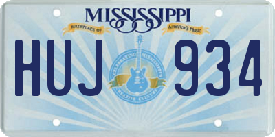 MS license plate HUJ934