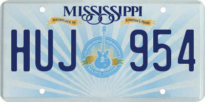 MS license plate HUJ954
