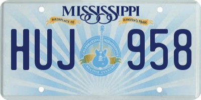 MS license plate HUJ958