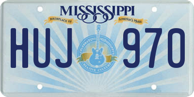 MS license plate HUJ970