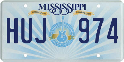 MS license plate HUJ974
