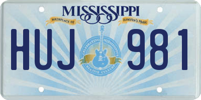 MS license plate HUJ981