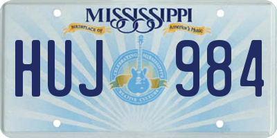 MS license plate HUJ984