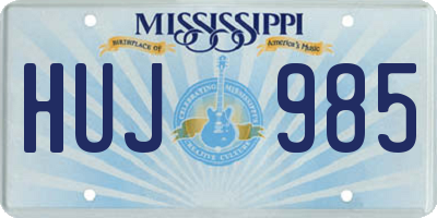 MS license plate HUJ985