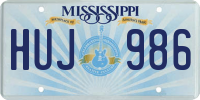 MS license plate HUJ986