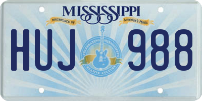 MS license plate HUJ988