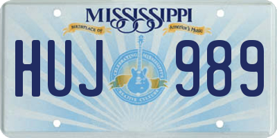 MS license plate HUJ989