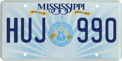 MS license plate HUJ990