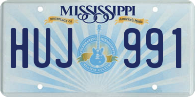 MS license plate HUJ991