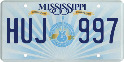 MS license plate HUJ997