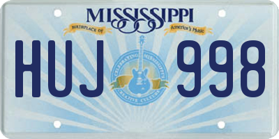 MS license plate HUJ998
