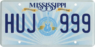 MS license plate HUJ999