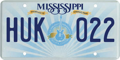 MS license plate HUK022