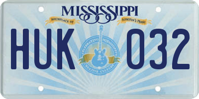 MS license plate HUK032