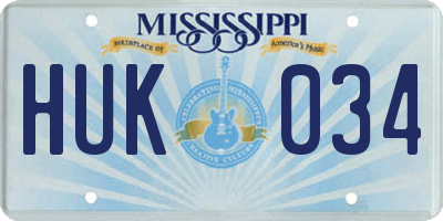 MS license plate HUK034