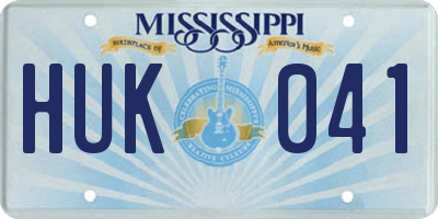 MS license plate HUK041