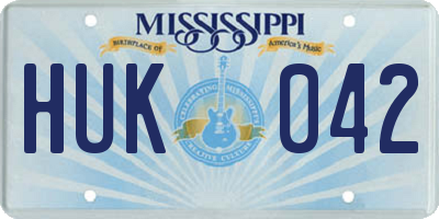 MS license plate HUK042