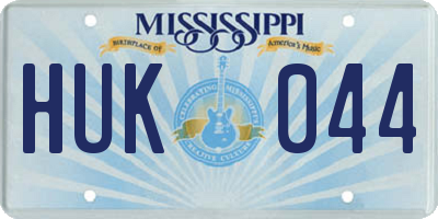 MS license plate HUK044