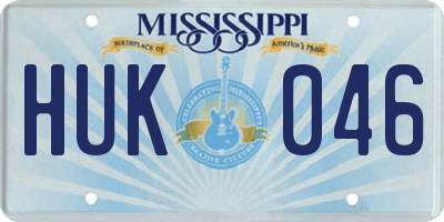 MS license plate HUK046