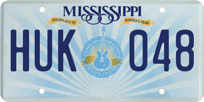 MS license plate HUK048
