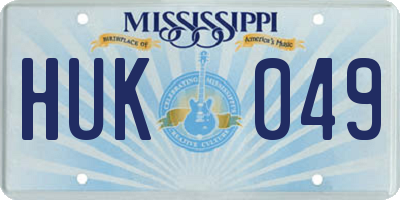 MS license plate HUK049