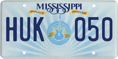 MS license plate HUK050