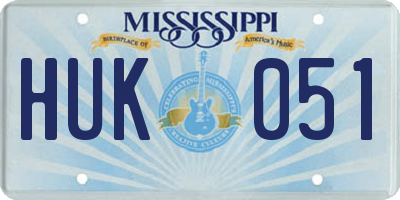 MS license plate HUK051