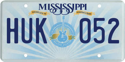 MS license plate HUK052