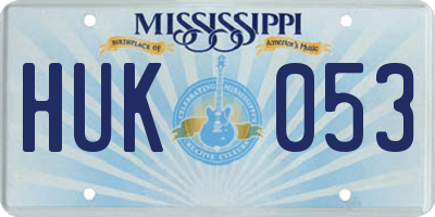 MS license plate HUK053