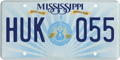 MS license plate HUK055
