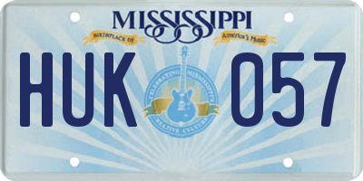 MS license plate HUK057