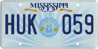 MS license plate HUK059