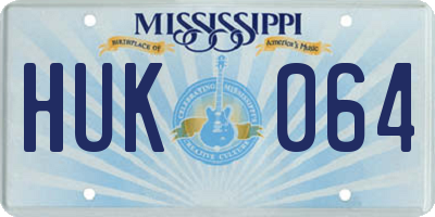MS license plate HUK064
