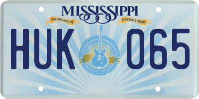 MS license plate HUK065