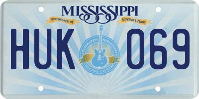 MS license plate HUK069