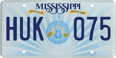 MS license plate HUK075