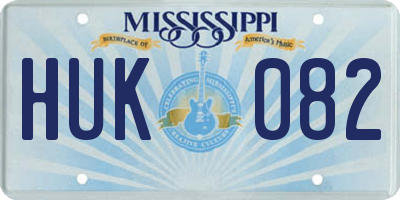 MS license plate HUK082