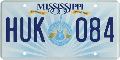 MS license plate HUK084