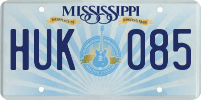 MS license plate HUK085