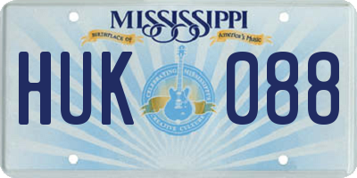 MS license plate HUK088